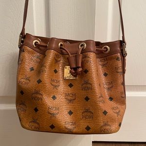 MCM drawstring bucket crossbody bag